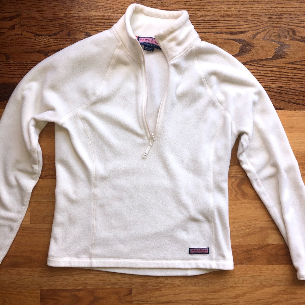 Vineyard vines cream fleece pullover